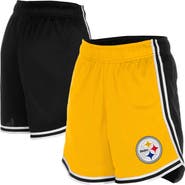 New Era Women's New Era Gold/Black Pittsburgh Steelers Sport Classics Mesh Shorts
