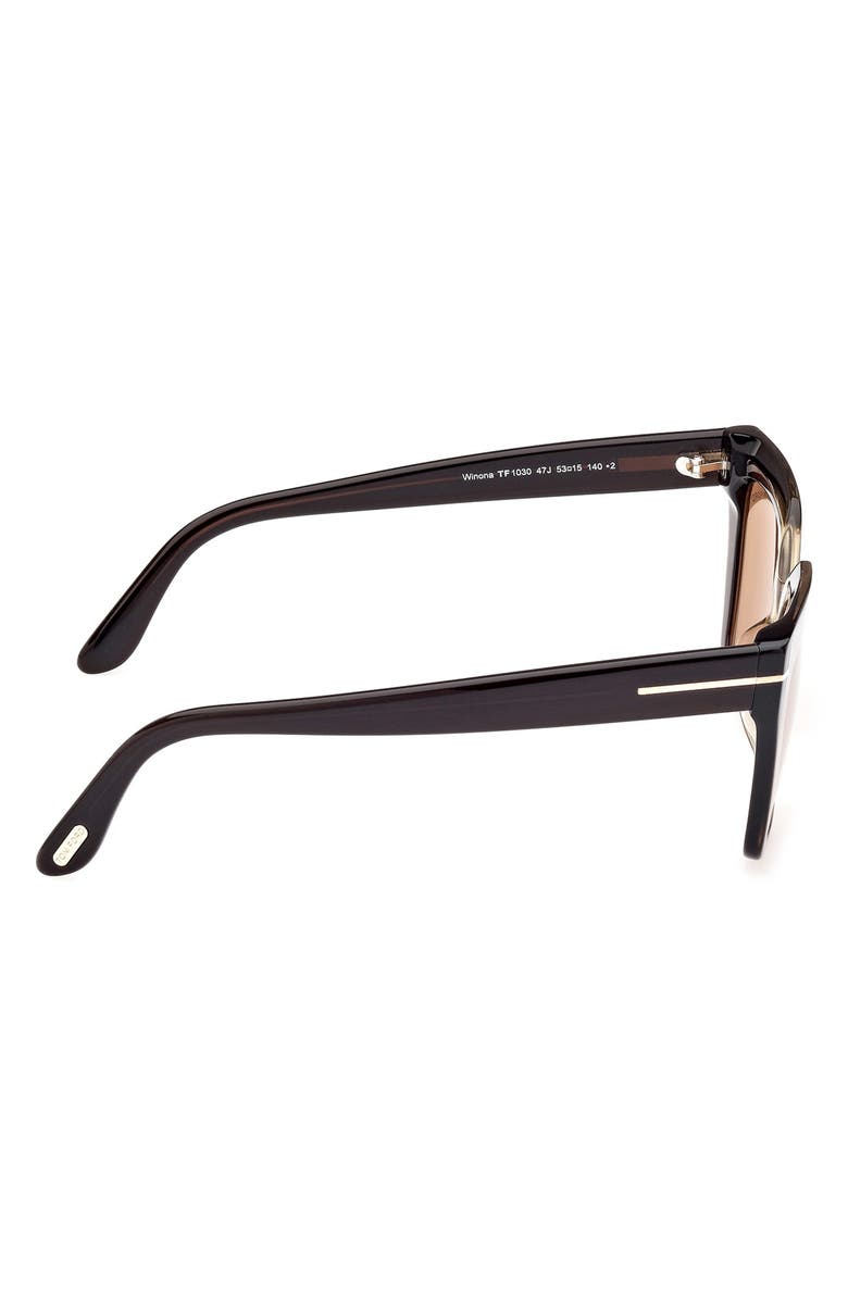 TOM FORD Winona 53mm Gradient Polarized Cat Eye Sunglasses, Alternate, color, 