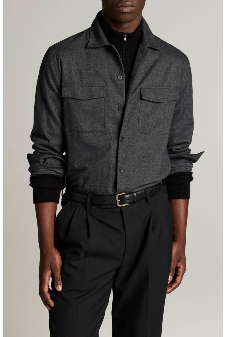 Flannel Garage Long Sleeve Shirt, Main, color, H BLACK