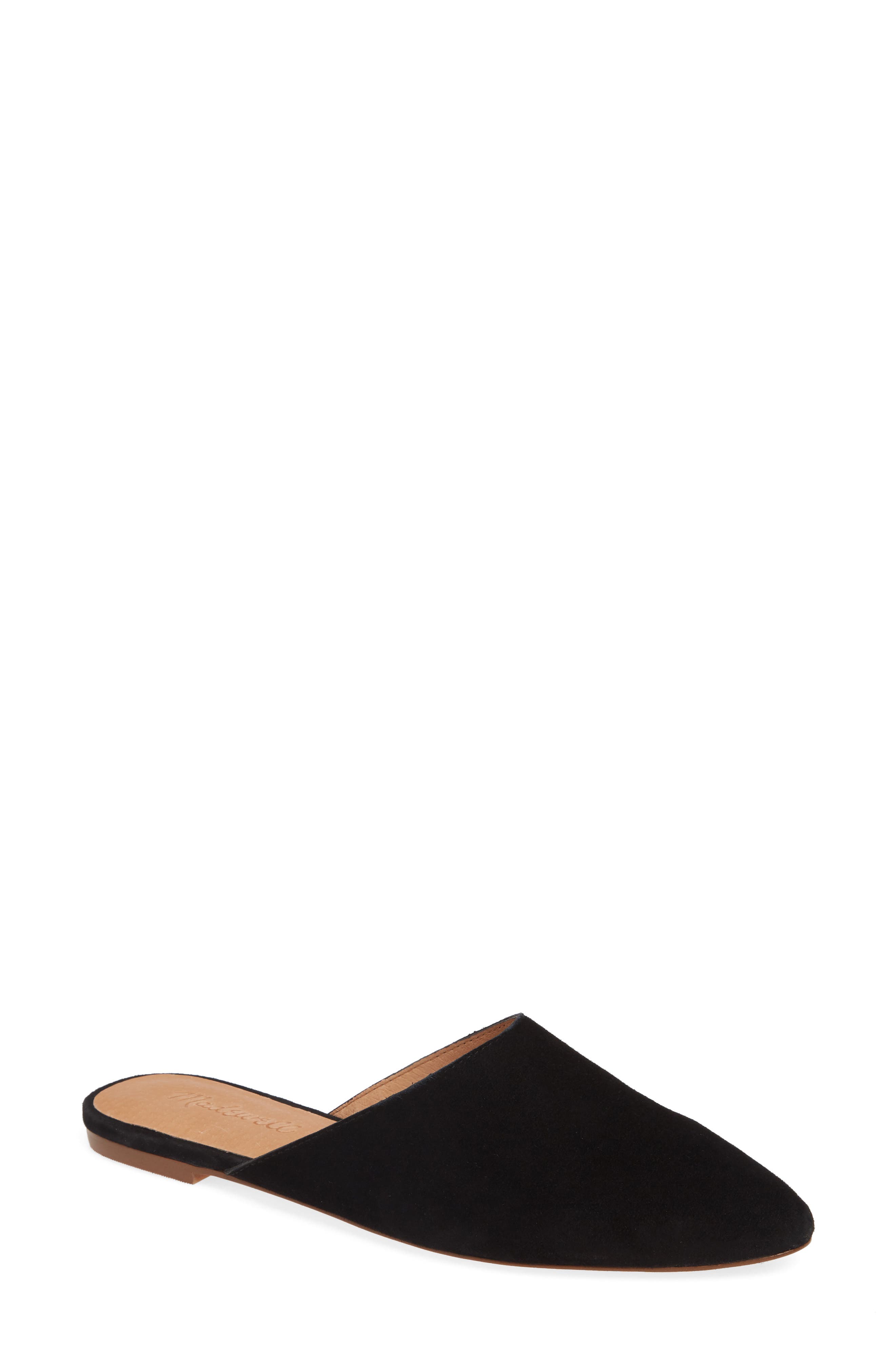 Remi Mule, Main, color, TRUE BLACK SUEDE