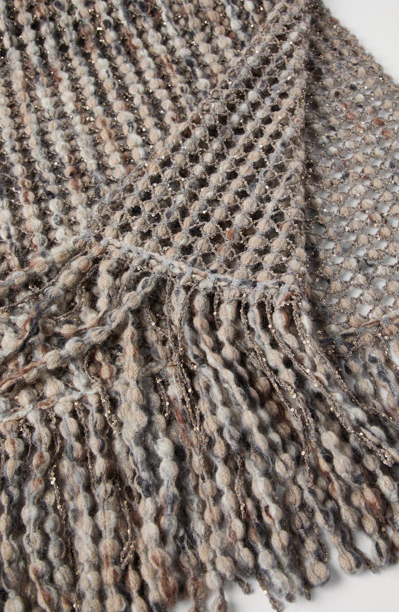 Brunello Cucinelli Balloon Net knit scarf, Alternate, color, Anthracite