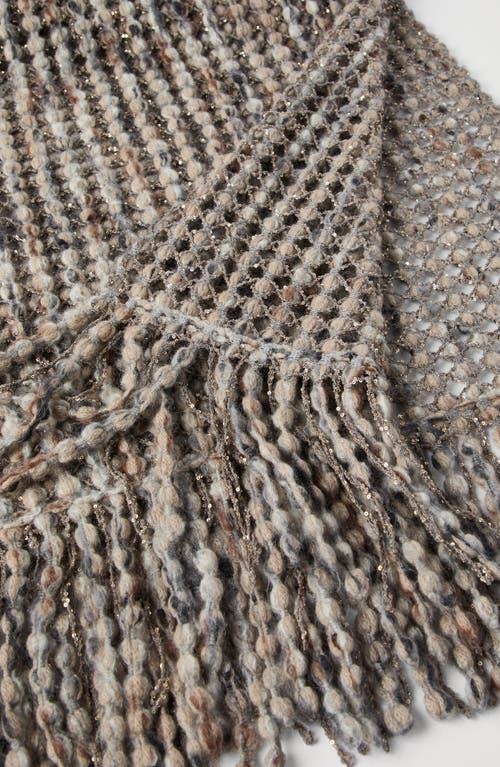 Brunello Cucinelli Balloon Net Knit Scarf In Gray