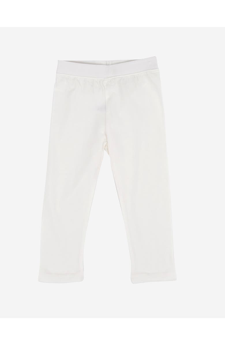 Leveret Girls Cotton Leggings, Solid Colors, Main, color, Off White