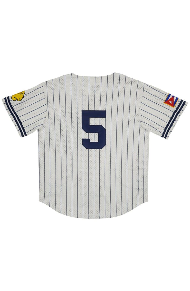 RINGS & CRWNS Men's Rings & Crwns #5 Cream Santa Clara Leopardos Mesh Button-Down Replica Jersey, Alternate, color, Cream