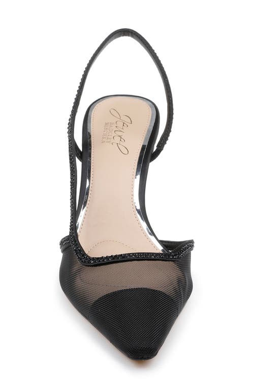 Jewel Badgley Mischka Tammy Slingback Half D'orsay Cap Toe Pump In Black Mesh