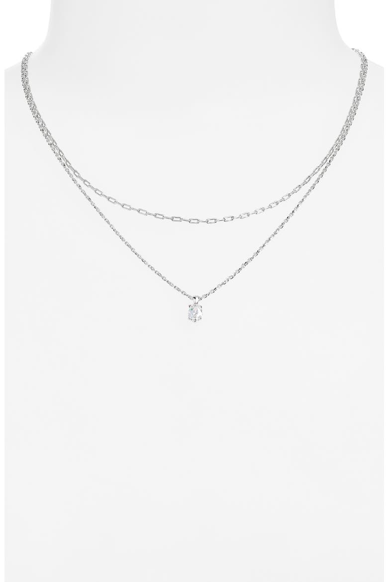 Cailin Multi Strand Necklace, Alternate, color, SILVER WHITE CRYSTAL