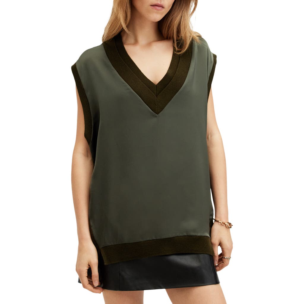 Allsaints Bern Merino Wool V-neck Tank Top