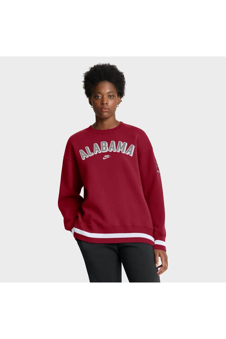 Women's Nike Crimson Alabama Crimson Tide Oversized Legacy Phoenix Sweatshirt, Main, color, Crimson