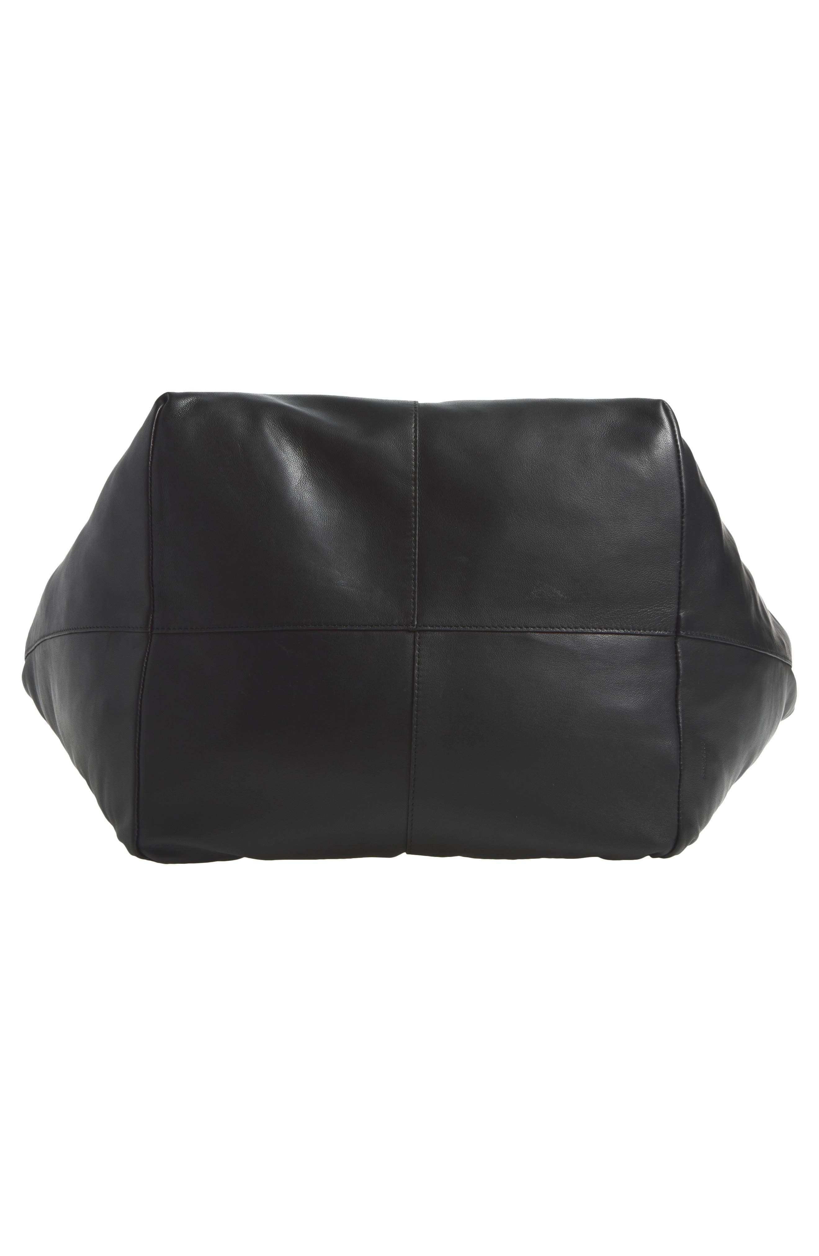 Effie Large Leather Shoulder Bag, Alternate, color, BLACK