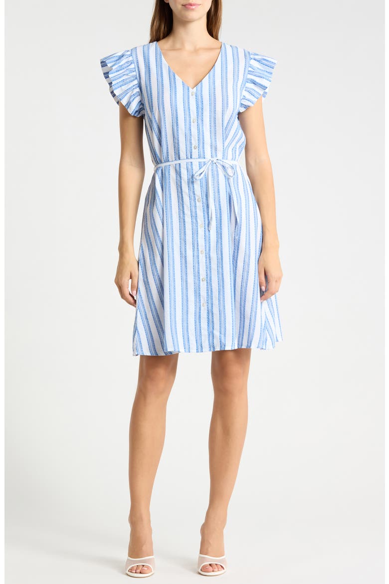 tie waist cotton dress Cotton Tie Waist Dress - Butterfly Garden