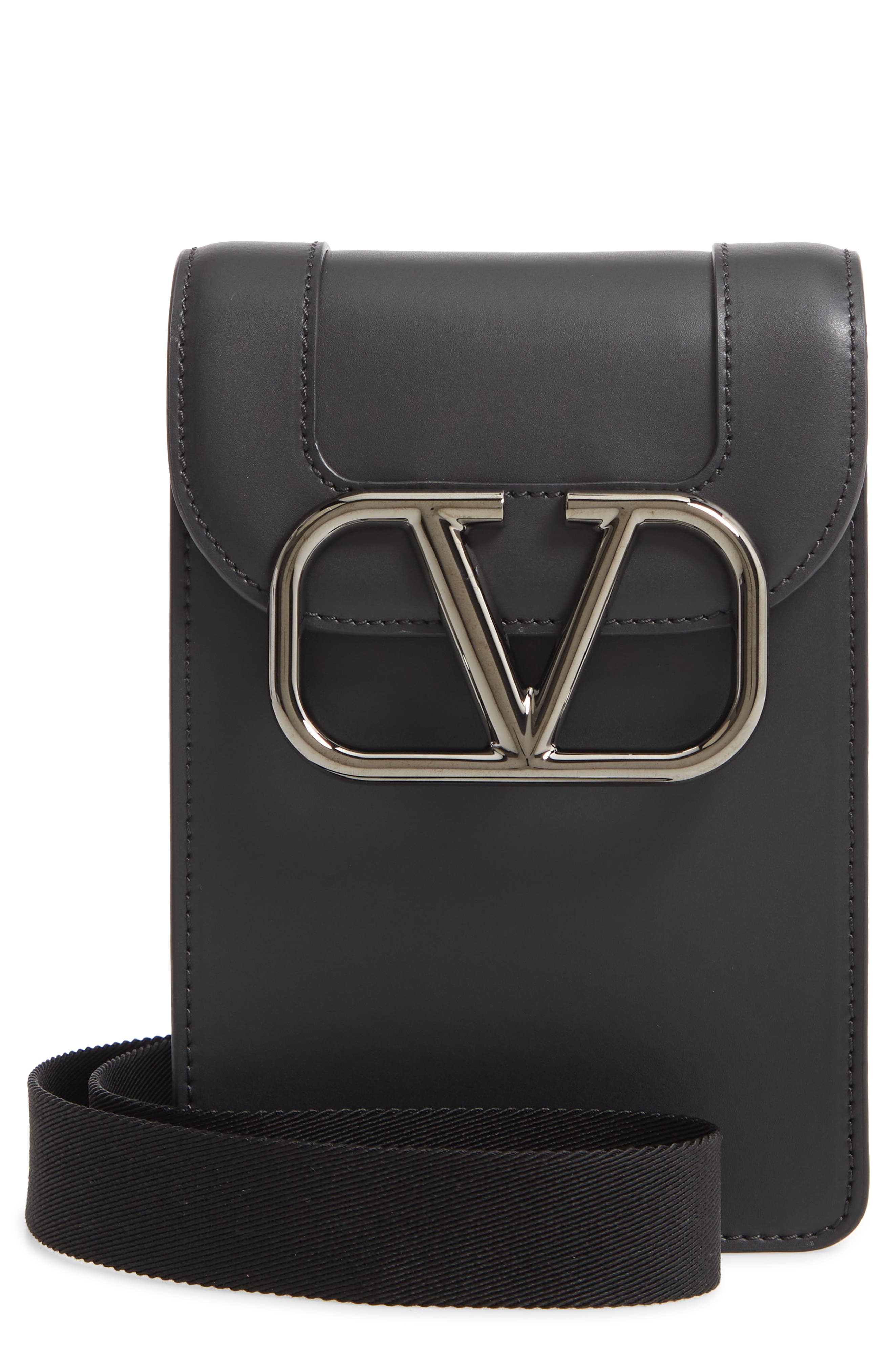 Valentino Garavani Valentino Small VLOGO Leather Crossbody Bag, Main, color, 