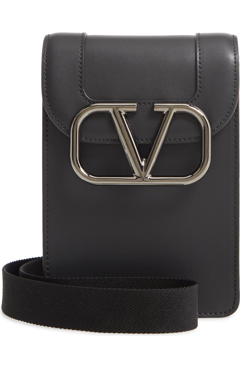 Valentino Garavani Valentino Small VLOGO Leather Crossbody Bag, Main, color,