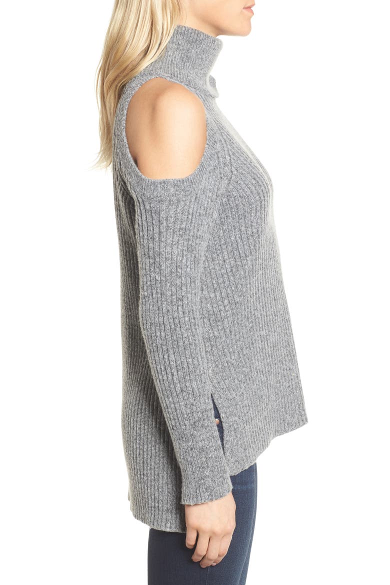 Rodell Cold Shoulder Sweater, Alternate, color, MEDIUM HEATHER GREY