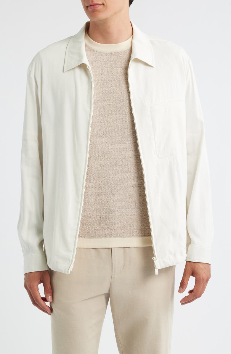 BOSS Carper Linen Blend Jacket, Main, color, Open White