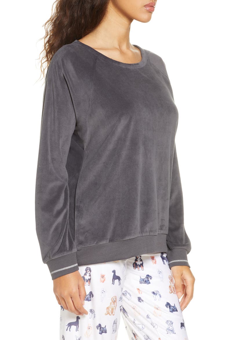 Oh My Velour Top, Alternate, color, SLATE