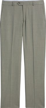 Berle Lightweight Flat Front Mesh Weave Wool Dress Pants