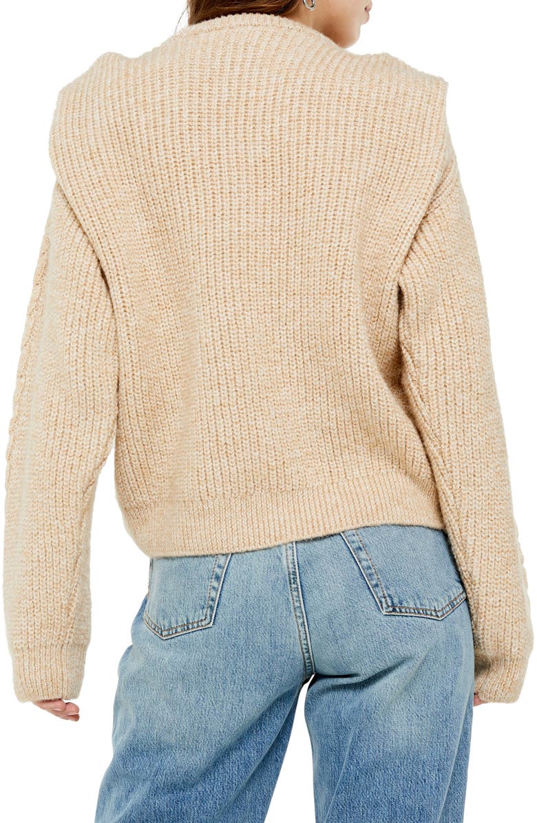 Topshop Cable Knit Sweater, Alternate, color, 