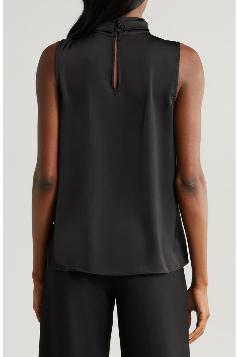 Twist Neck Sleeveless Blouse, Alternate, color, RICH BLACK 060