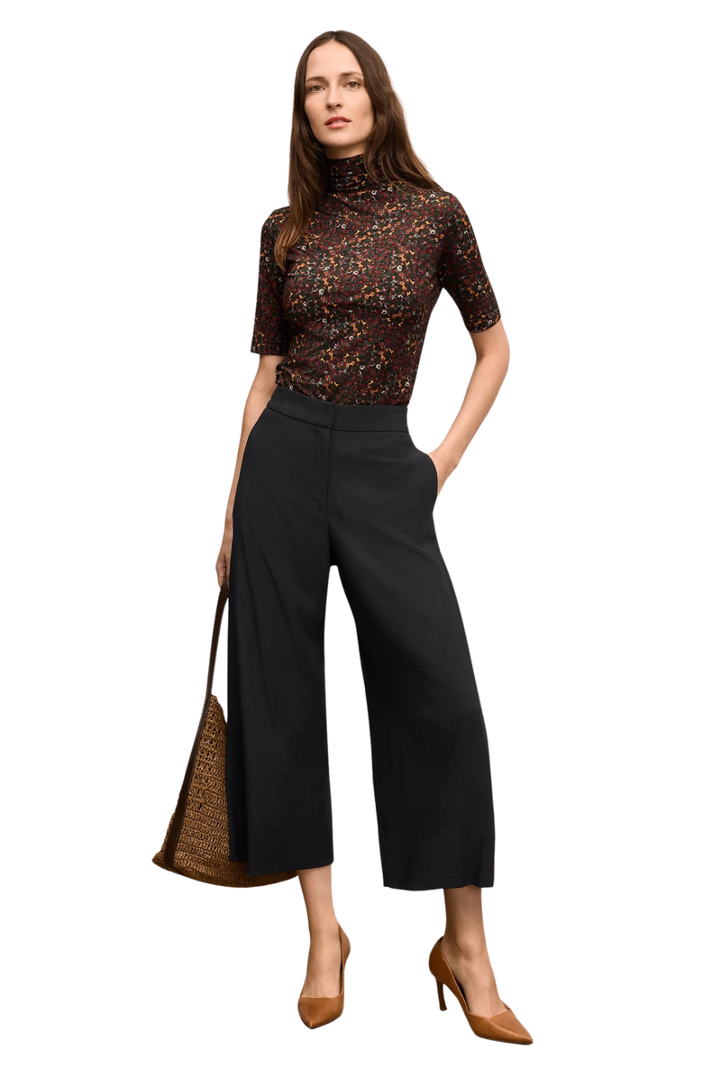 M.M.LaFleur Jax Printed Jersey Turtleneck Tee, Main, color, Autumn Floral