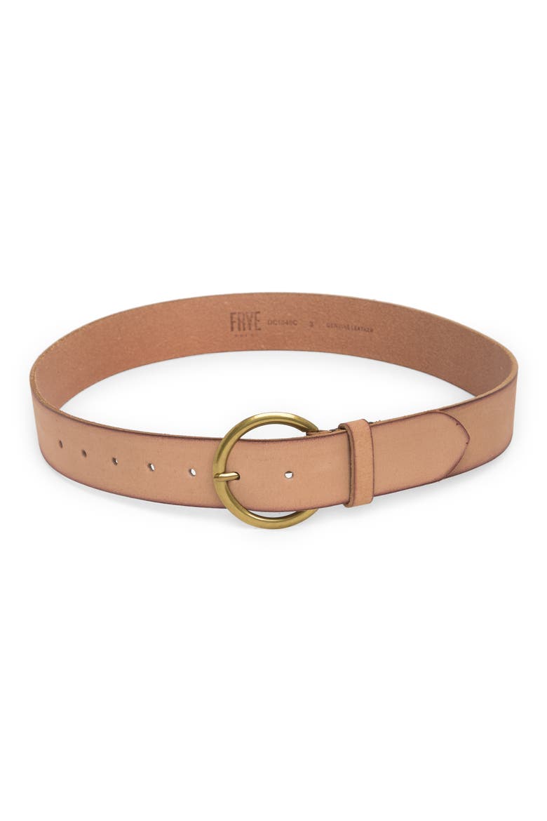 Flat Leather Belt, Main, color, TAN