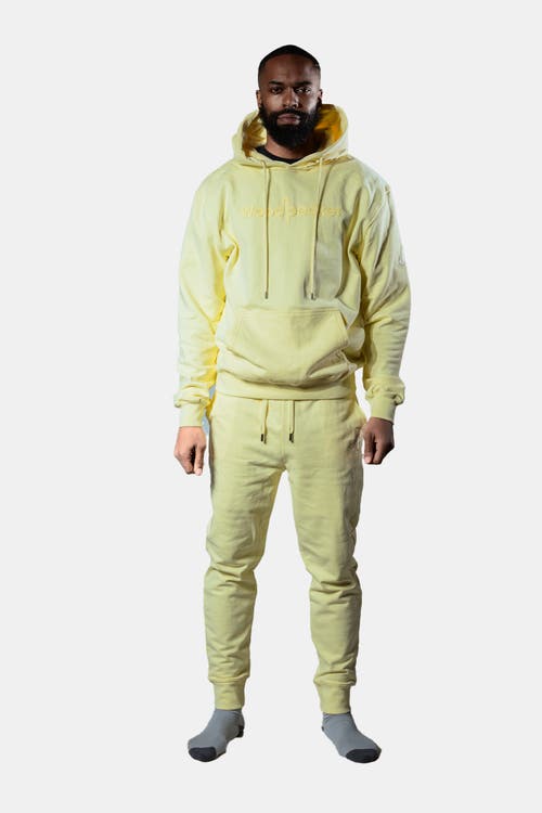 Woodpecker Unisex Cotton Sweatsuit In Yellow