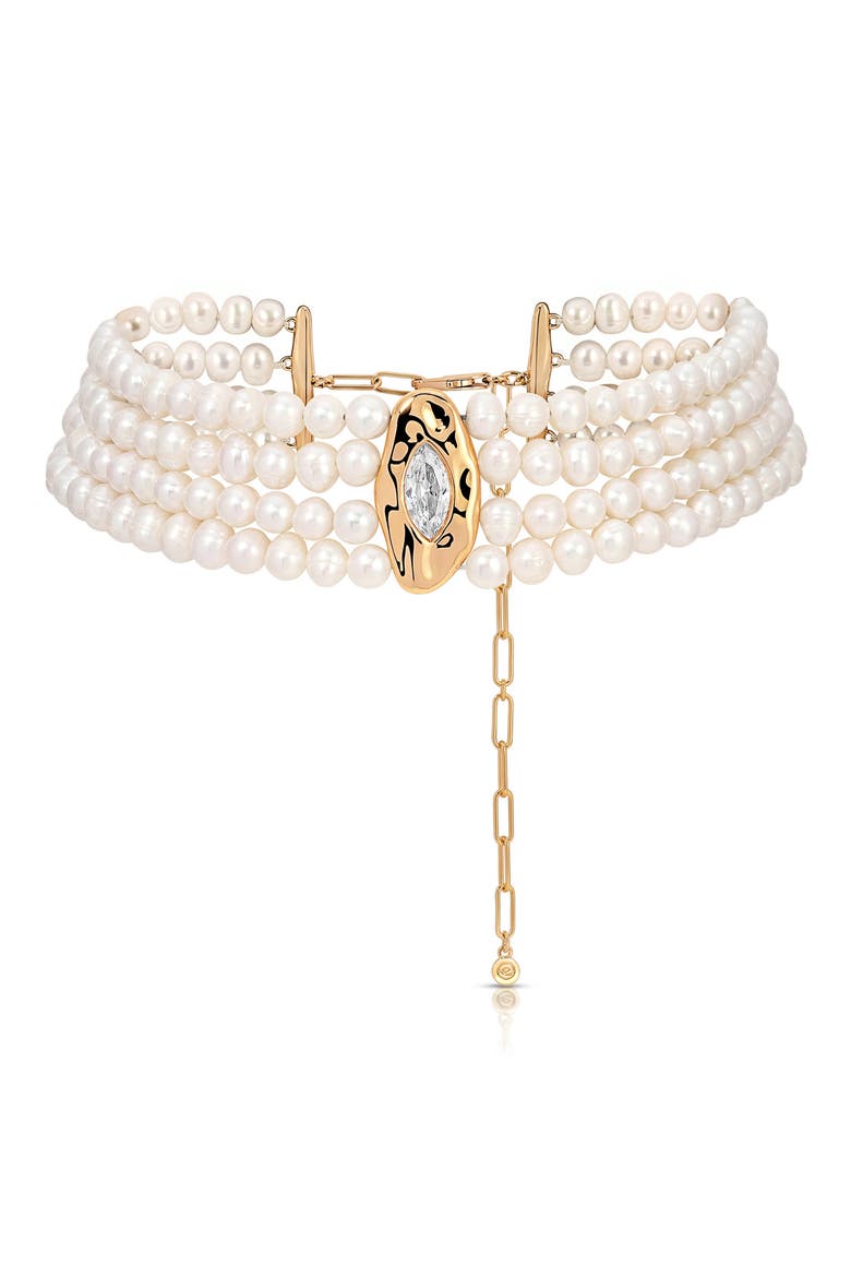Freshwater Pearl Luxe Choker Necklace, Alternate, color, GOLD