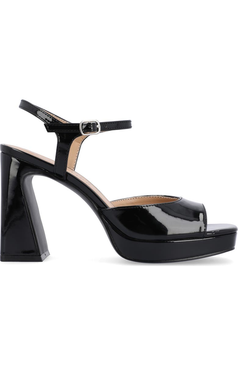 Journee Collection Ziarre Patent Block Heel Sandal, Alternate, color, Black