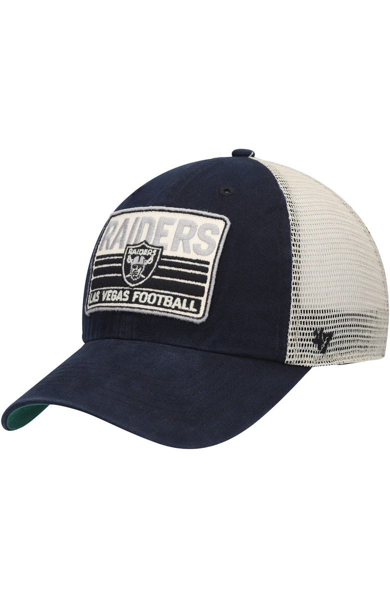 '47 Men's '47 Black/Natural Las Vegas Raiders Four Stroke Clean Up Snapback Hat, Main, color, 