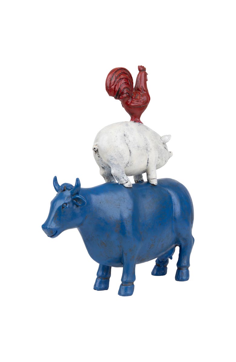 Northlight Stacked Patriotic Farm Animals Outdoor Garden Statue - 12", Alternate, color, Blue