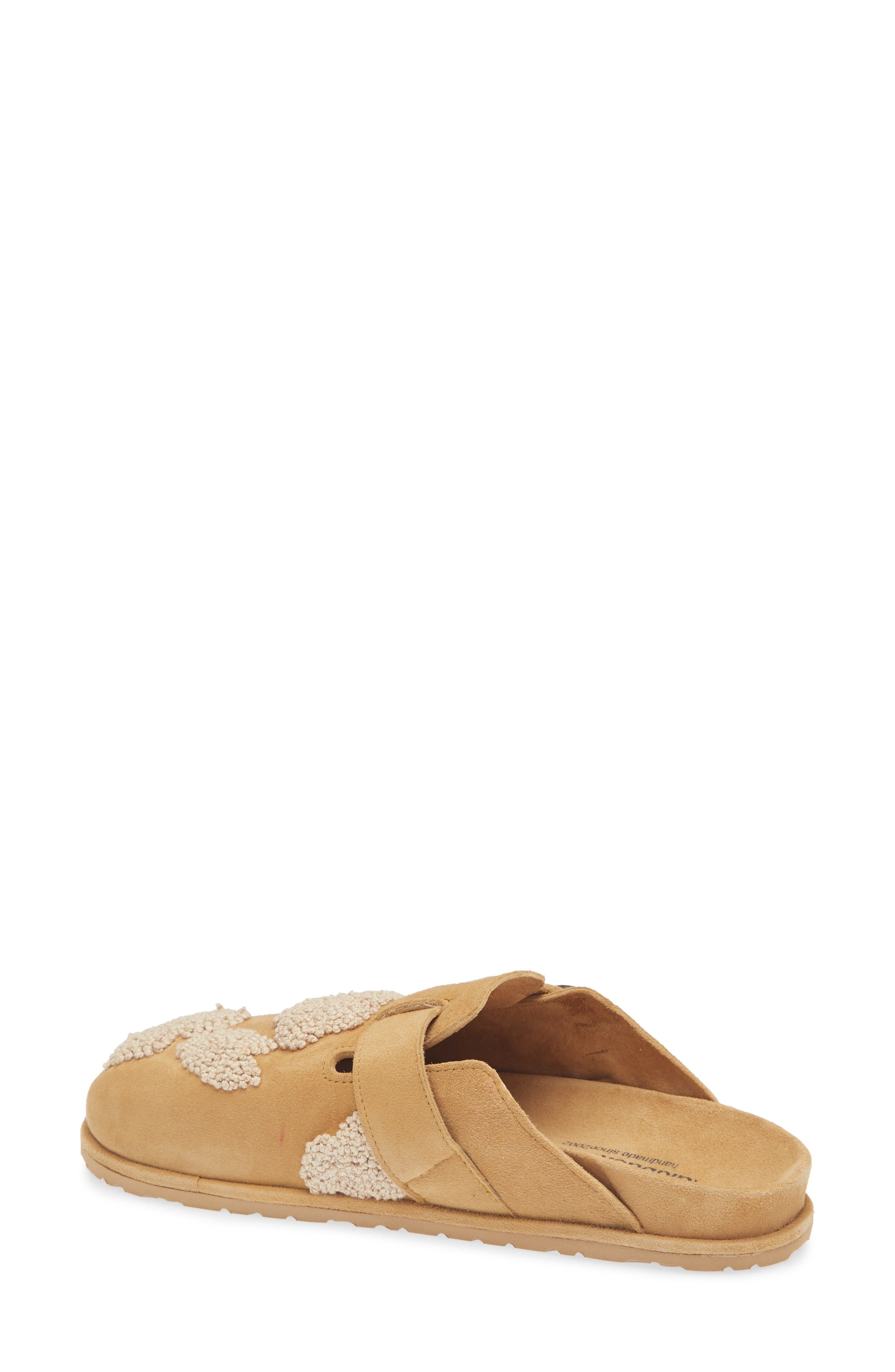 Drift French Knot Slide Sandal, Alternate, color, SAFFRON SUEDE / NATURAL