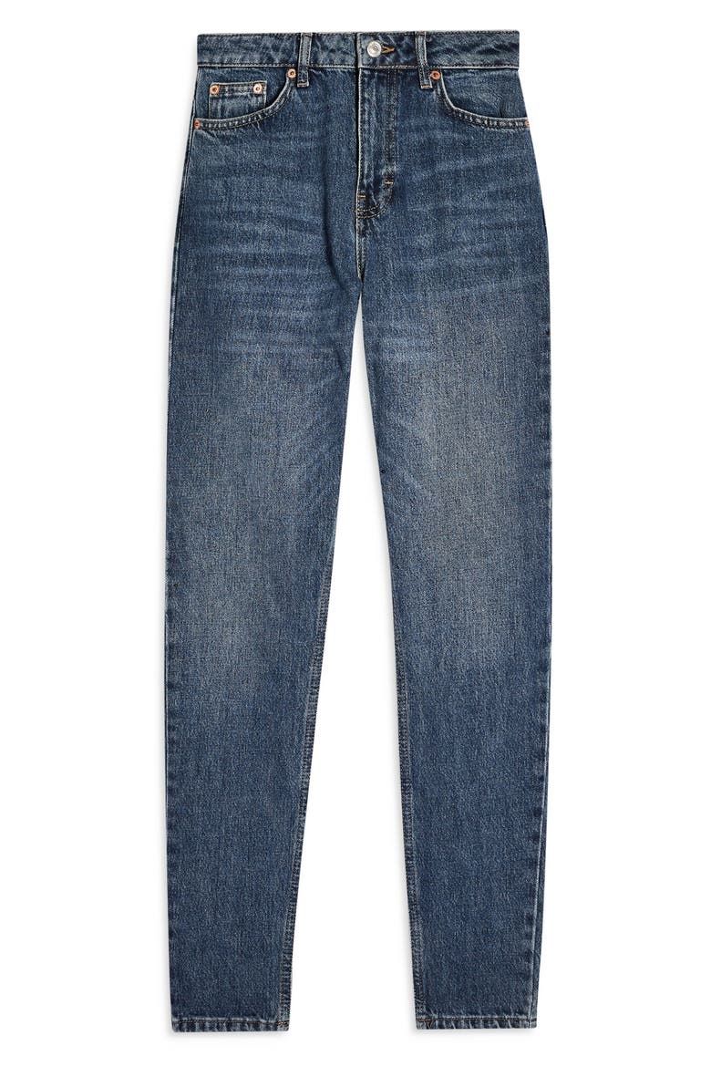 Tapered Mom Jeans, Alternate, color, BLUE
