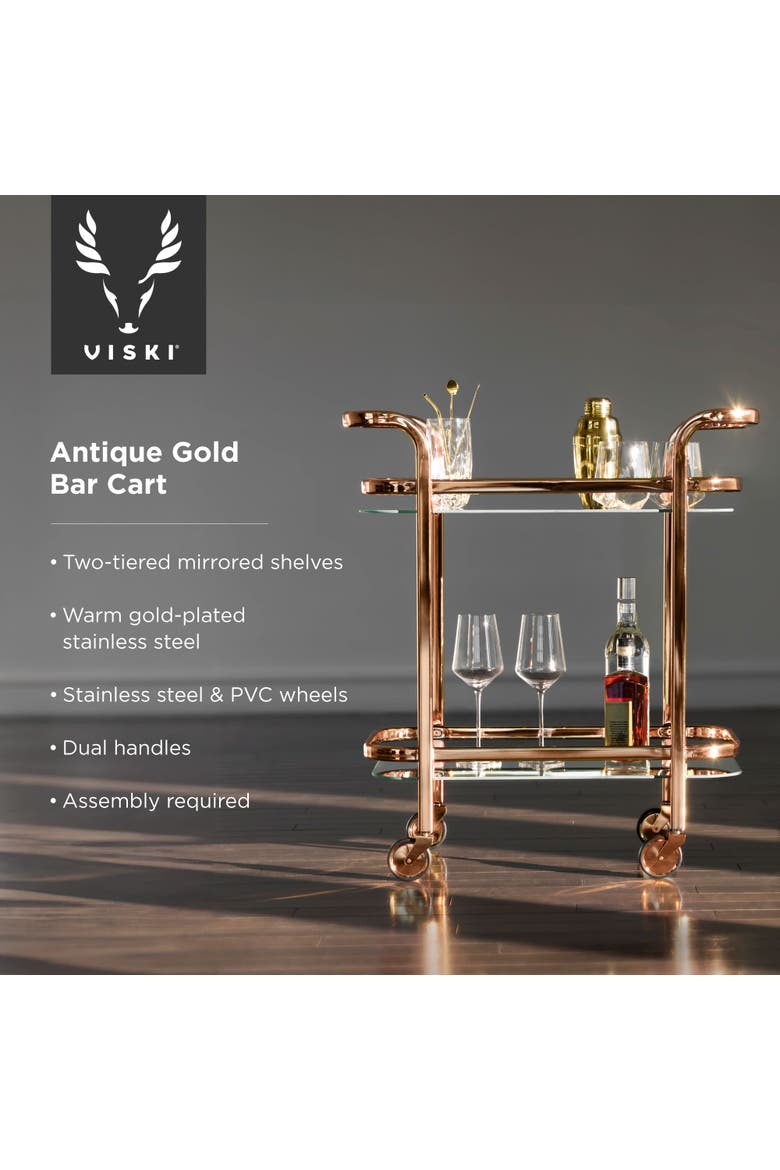 Belmont Bar Cart, Alternate, color, Gold