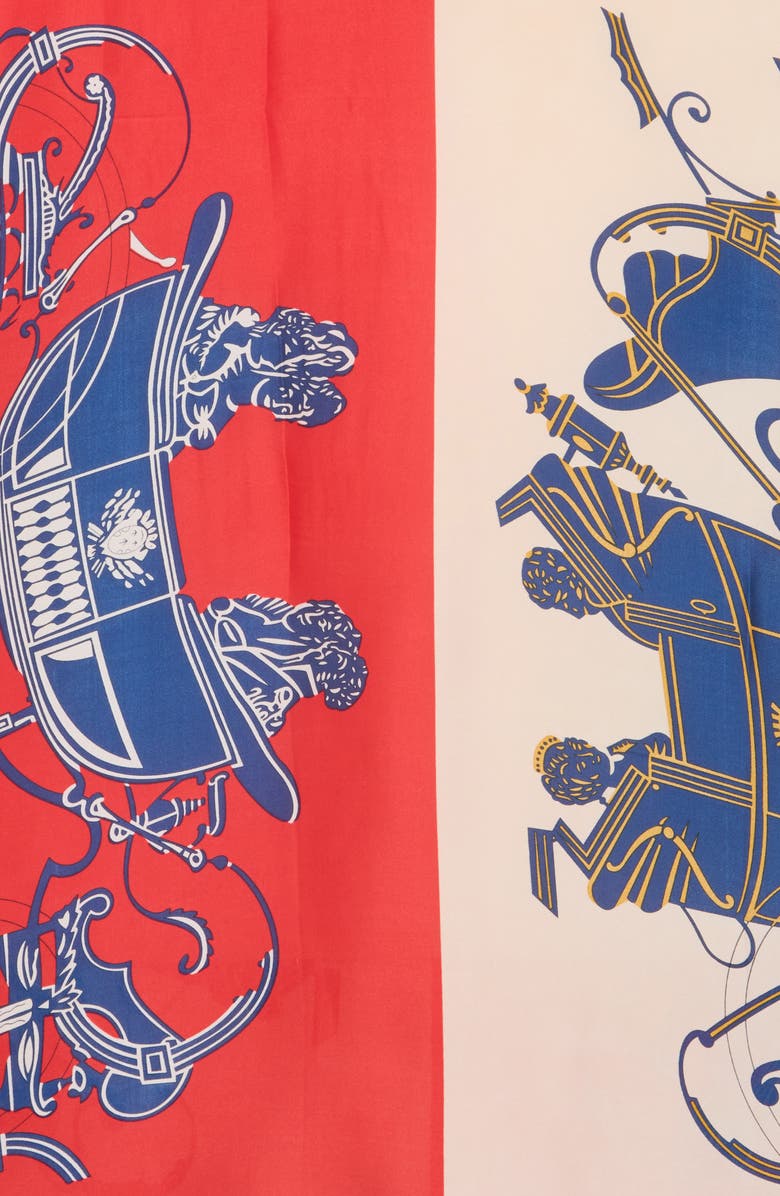 La Fiorentina Horse Print Scarf, Alternate, color, Red