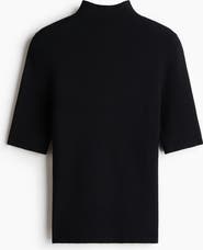 H&M Lyocell-blend Rib-knit Mock Turtleneck Top