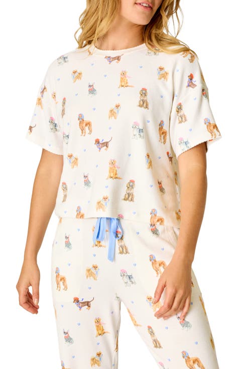 Meet Me in Pawris Short Sleeve Pajama Tee