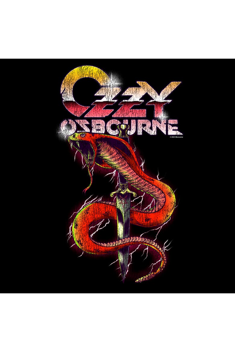 Junior's Ozzy Osbourne Cobra Logo  Sweatshirt, Alternate, color, Black