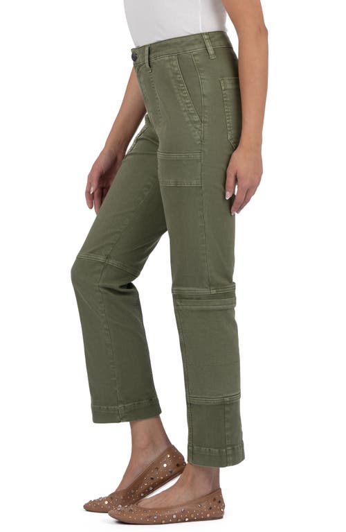 Kut From The Kloth Elizabeth Ankle Straight Leg Utility Pants In Green