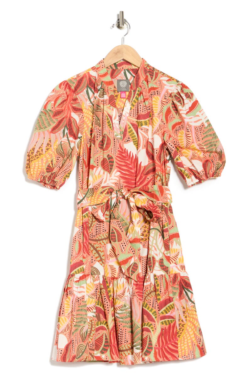 Vince Camuto Balloon Sleeve Minidress, Alternate, color, Coral Mult