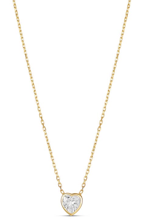 Mini Heart Bezel Pendant Necklace