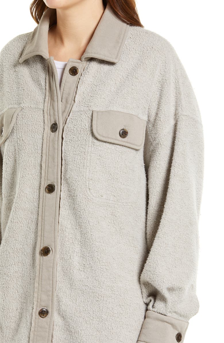 Treasure & Bond Mixed Media Seam Cotton Blend Shirt Jacket, Alternate, color,