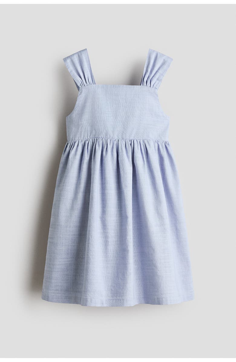 H&M Empire-line Cotton Dress, Main, color, Light Blue