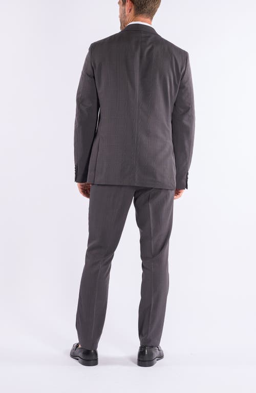 Savile Row Co Hoxton Charcoal Plaid Notch Lapel Suit In Gray