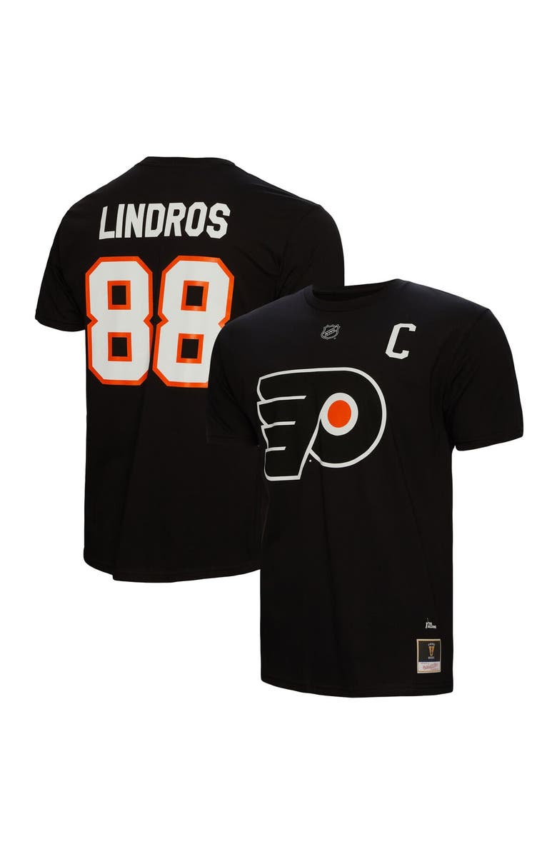 Mitchell & Ness Men's Mitchell & Ness Eric Lindros Black Philadelphia Flyers Name & Number T-Shirt, Main, color, 