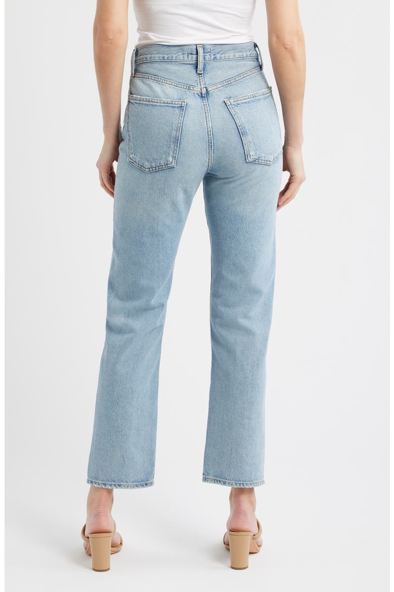 '90s Pinch Waist High Waist Straight Leg Jeans, Alternate, color, ADDITION MEDIUM INDIGO