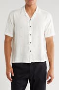 T.R. PREMIUM Boxy Fit Floral Eyelet Embroidered Camp Shirt