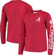 Columbia Youth Crimson Alabama Crimson Tide PFG Terminal Tackle Long Sleeve Omni-Shade T-Shirt