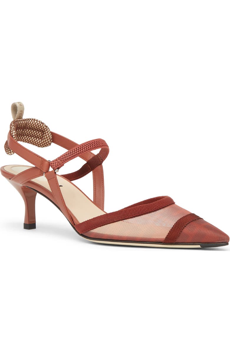 Fendi Colibrì Lite Pointed Toe Slingback Pump, Main, color, Brown