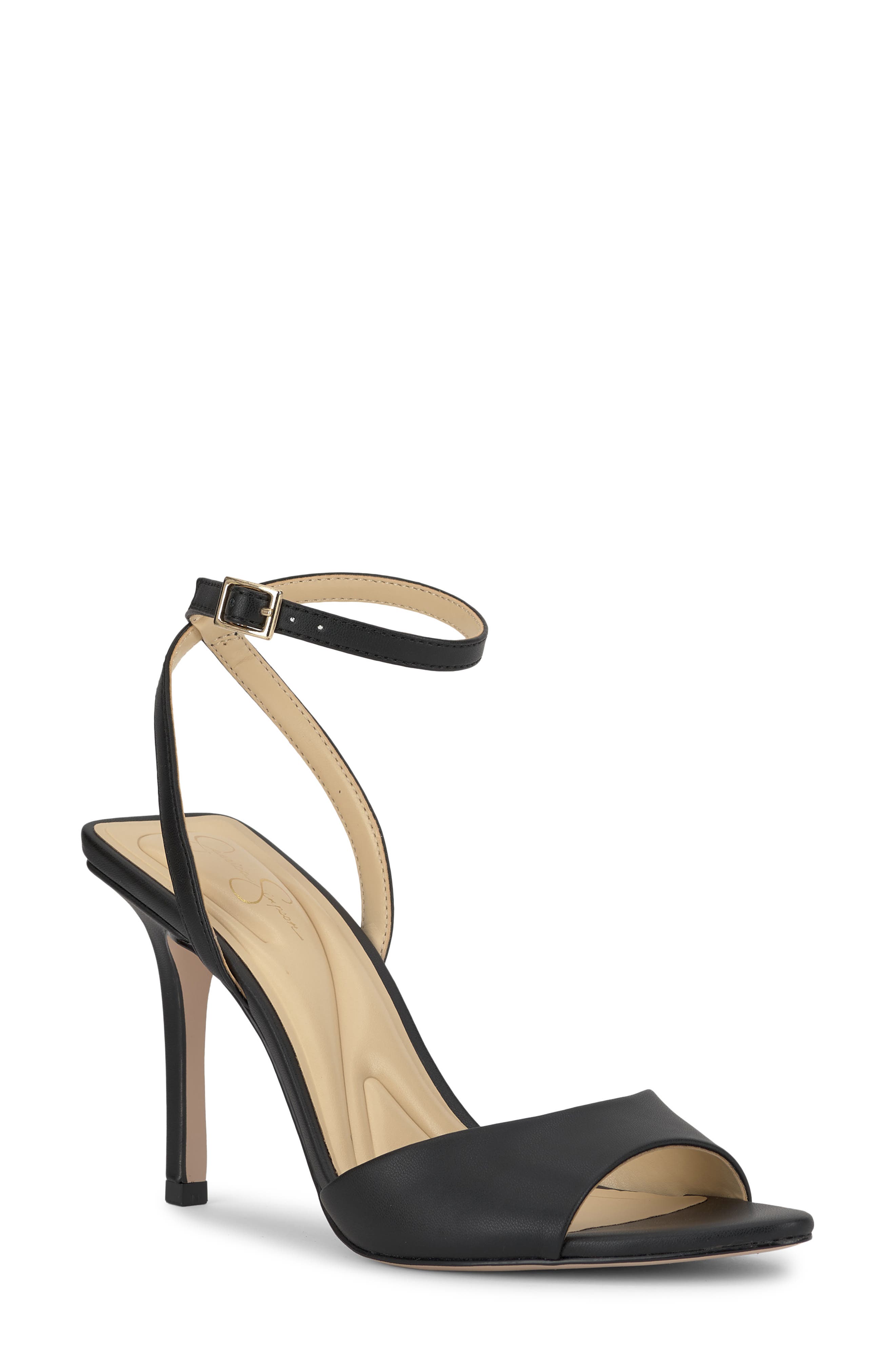 Jessica Simpson Davara Ankle Strap Pointed Toe Sandal, Main, color, Black