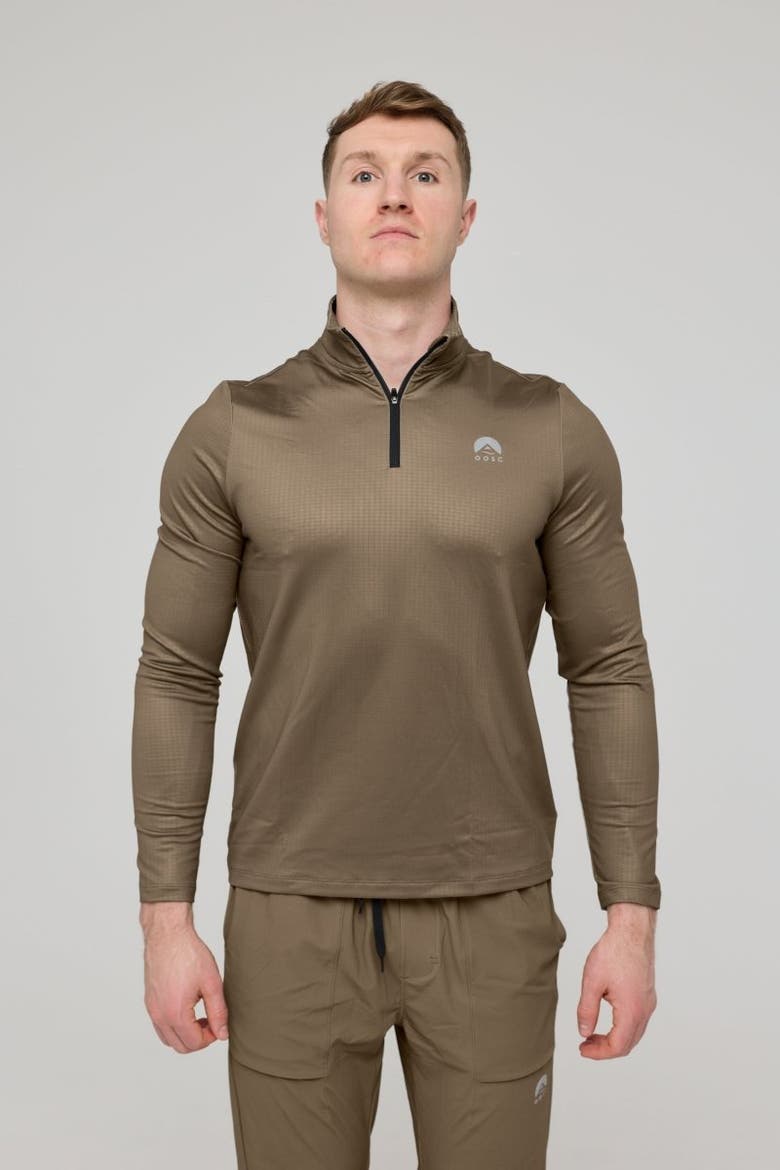 Elite Activewear 1/4 Zip Top - Khaki, Alternate, color, Khaki