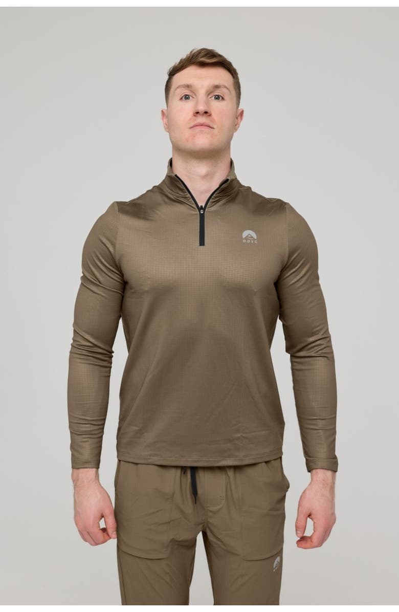 OOSC Elite Activewear 1/4 Zip Top - Khaki, Alternate, color, Khaki
